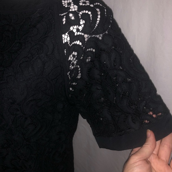 Black Raglan Lace Top Banana Republic Medium - Picture 3 of 8